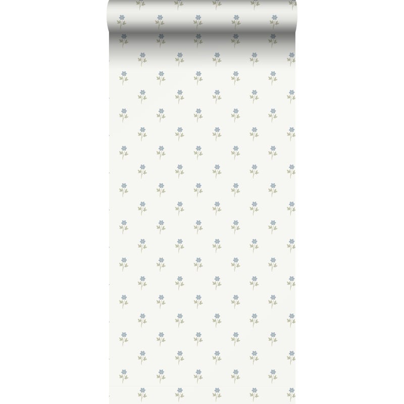 Tapeta kwiaty niebieskimIszarym - 53 cm x 10.05 m - BORASTAPETER