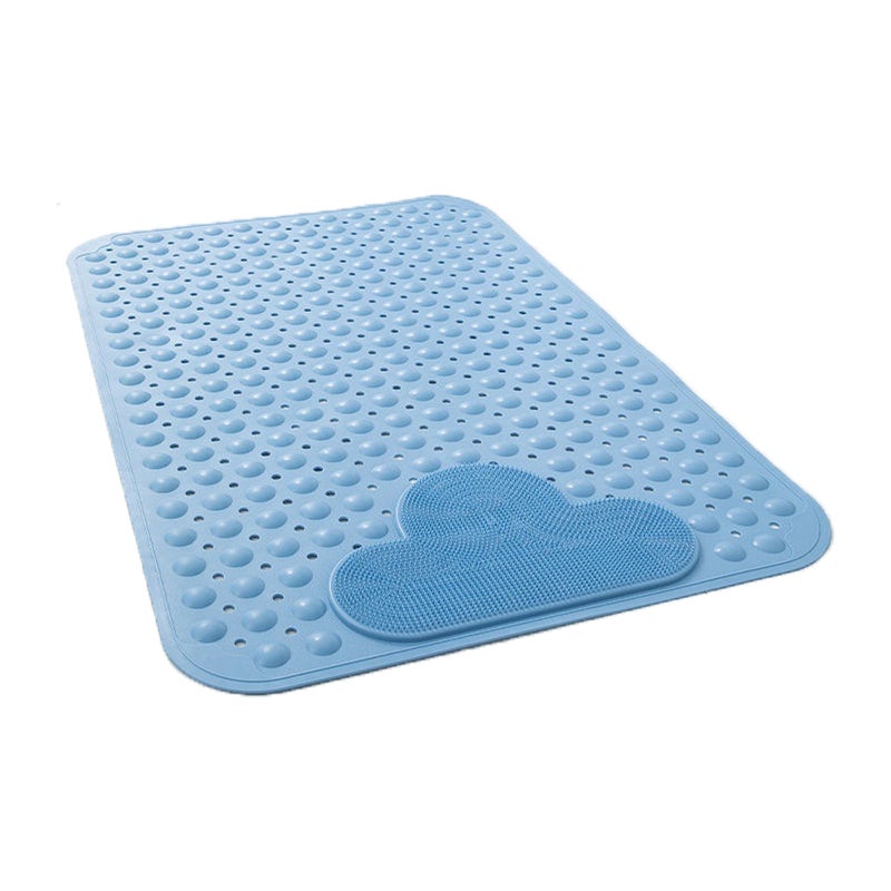 opakowanie 40x70 cm, niebieskie - Mata antypoślizgowa pod prysznic z przyssawką, otworem drenażowym i poduszką masującą