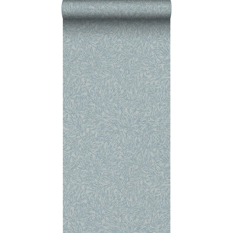 Tapeta narysowane liście niebieskim - 53 cm x 10.05 m - BORASTAPETER