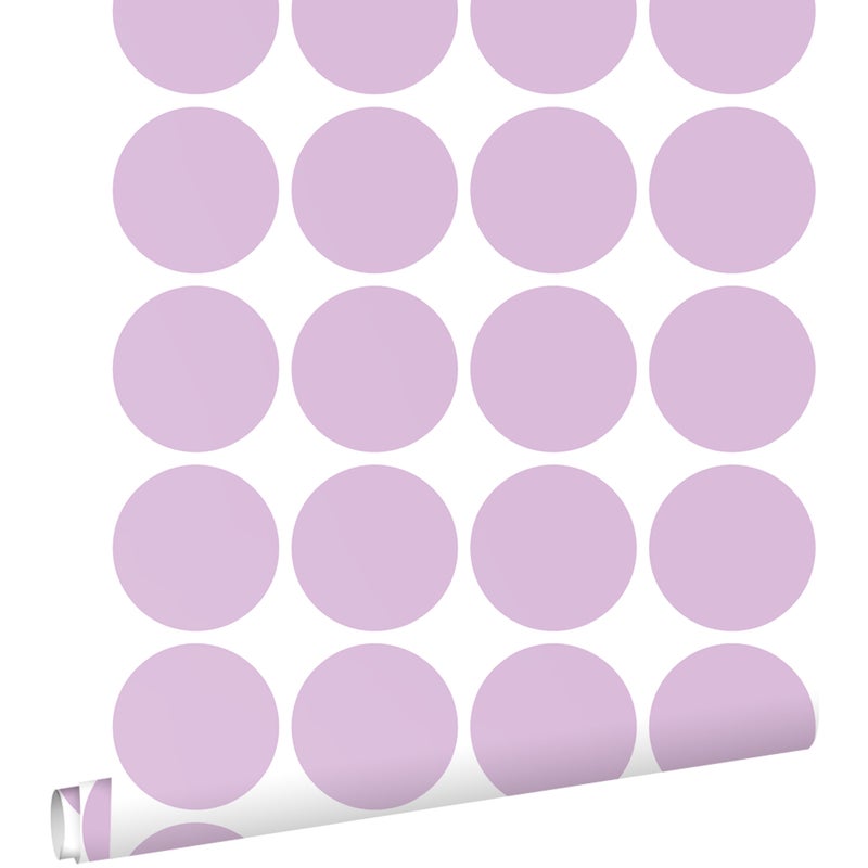 Tapeta duże żarówki liliowo fioletowym - 50 x 900 cm - ESTAHOME
