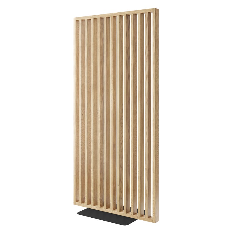 Ścianka działowa z podstawą - gotowy zestaw - LAMELE3D fornir dębowy pod kątem 45°