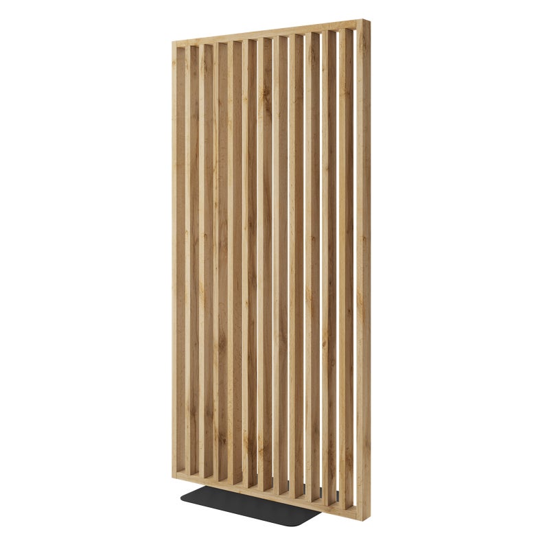 Ścianka działowa z podstawą - gotowy zestaw - LAMELE3D dąb wotan pod kątem 45°