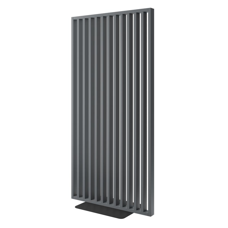 Ścianka działowa z podstawą - gotowy zestaw - LAMELE3D grafit pod kątem 45°