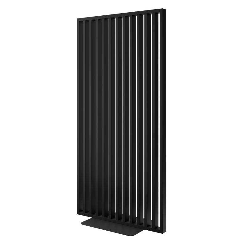 Ścianka działowa z podstawą - gotowy zestaw - LAMELE3D czarny mat pod kątem 45°