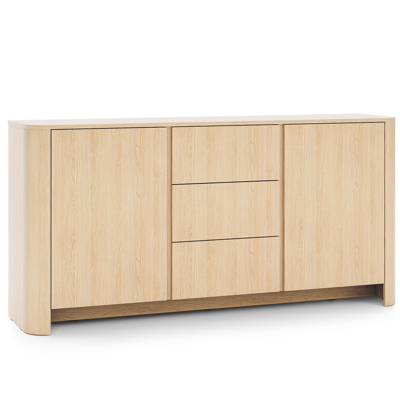Komoda, dąb Vicenza, 103 x 39 x 132 cm Nowoczesny mebel o zaokrąglonych krawędziach