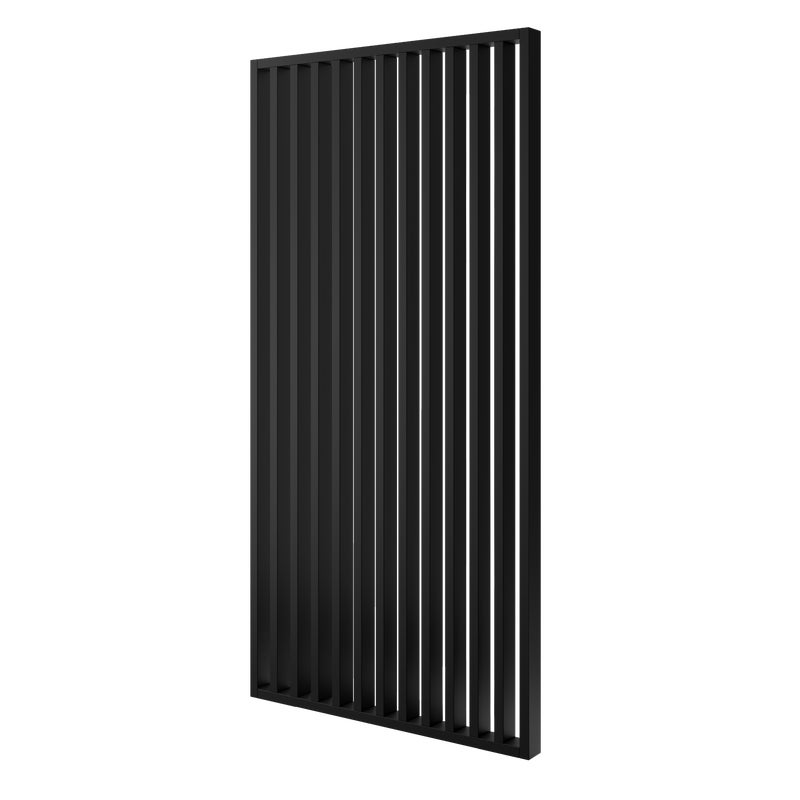 Ścianka działowa z lameli gotowy zestaw LAMELE3D - Czarny Mat - Szer. 195cm