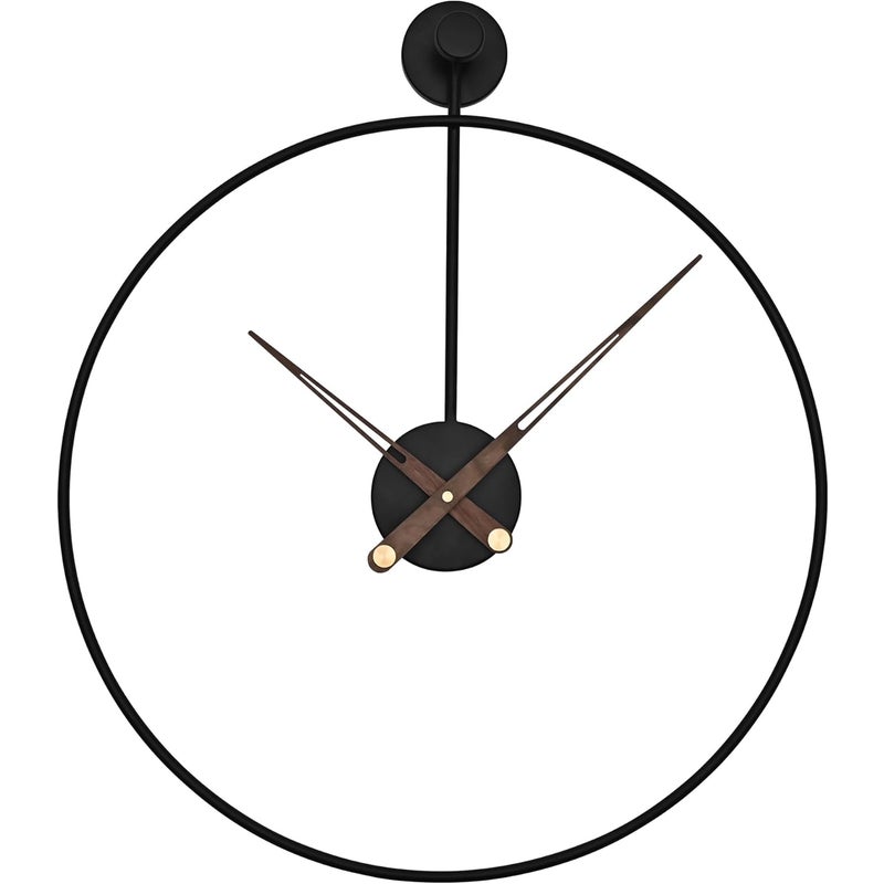 Nowoczesny zegar ścienny w stylu retro, czarny, okrągły, cichy mechanizm, odpowiedni do kuchni, salonu, biura i sypialni.