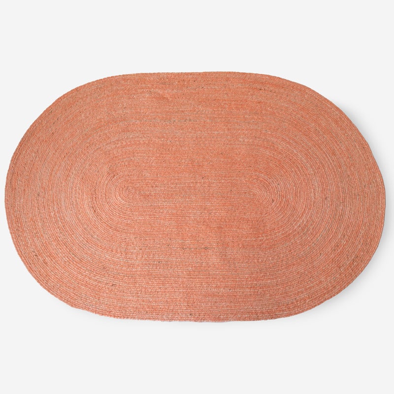 DYWAN OWALNY Z JUTY KORALOWEJ 120X180CM