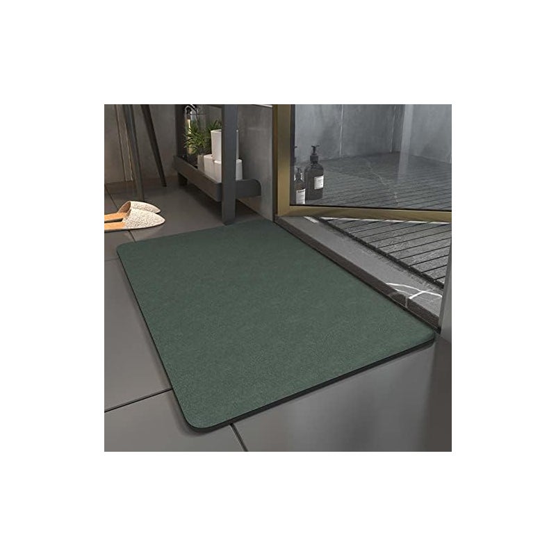 Szybkoschnąca mata łazienkowa z ziemi okrzemkowej, mata kuchenna, mata łazienkowa, (60 * 90 cm) ciemnozielona