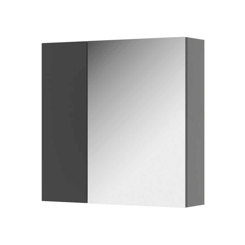 Vicco Szafka z lustrem w łazience Leopold, Antracyt, 60 x 59.2 cm Z półkami i 1 lustrzanymi drzwiami