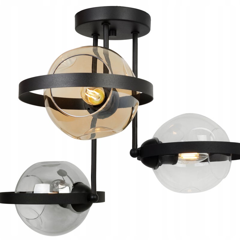 Lampa sufitowa wisząca Ring Rio modern 3xE27 abażur kule wielokolorowe Light Home LH