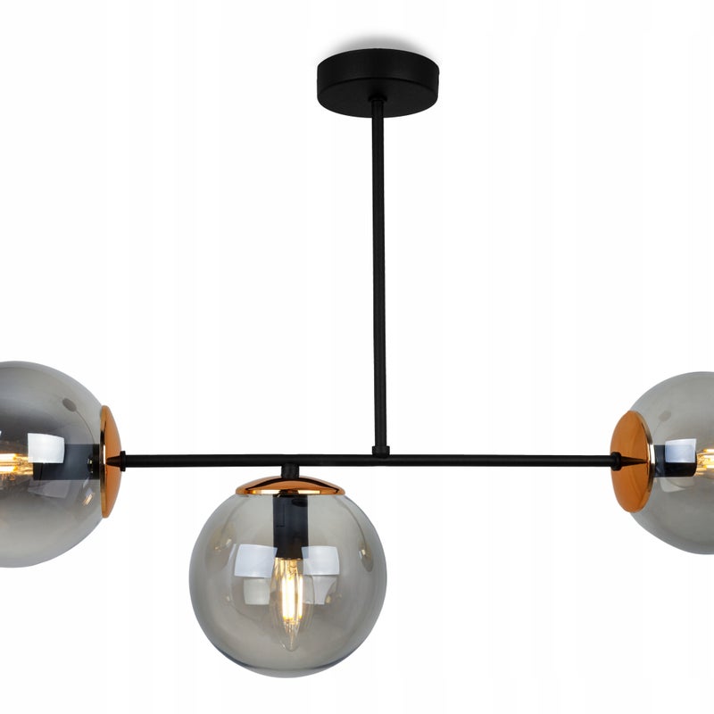 Lampa sufitowa wisząca Tuluza loft 3xE27 abażur kule grafitowe Light Home LH