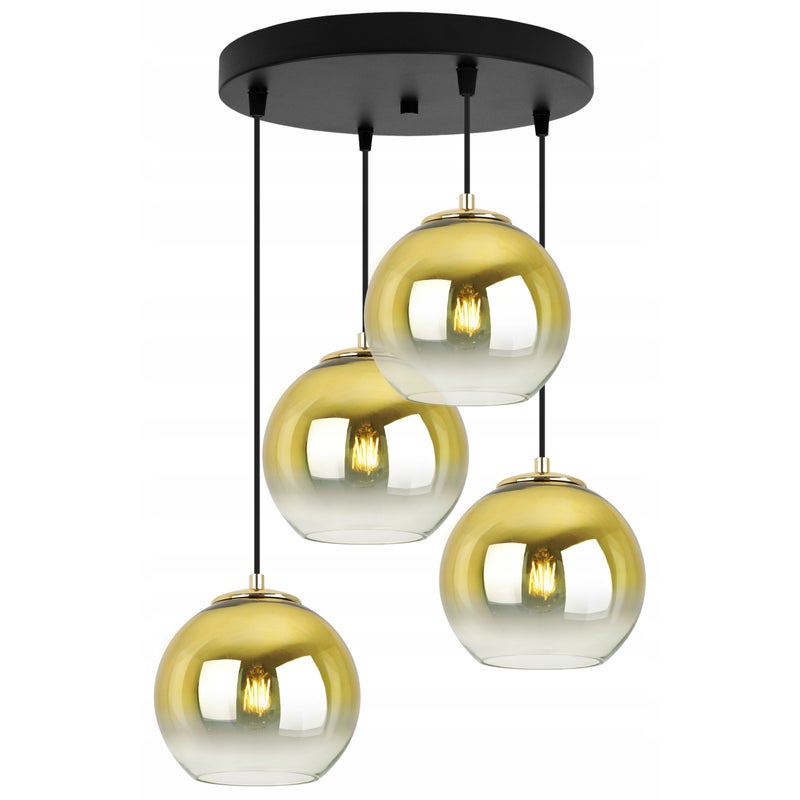 Lampa sufitowa wisząca Spider Beren Gold boho 4xE27 15cm abażur kula złota Light Home LH