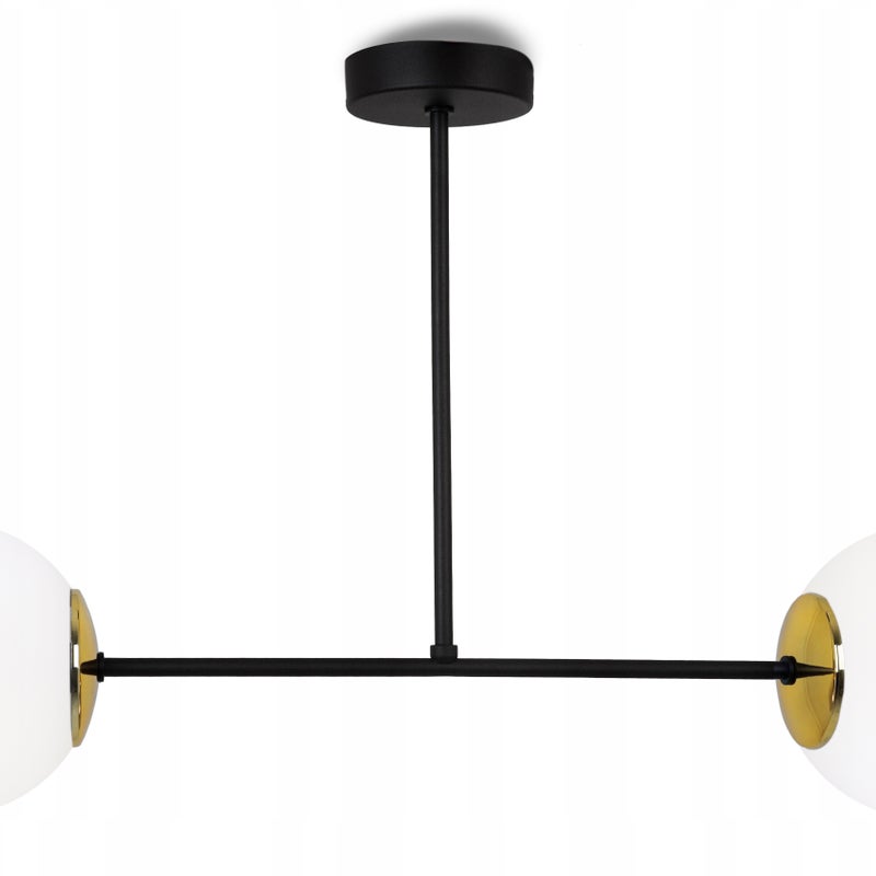 Lampa sufitowa wisząca Palermo modern 2xE27 abażur kula złota/biała Light Home LH