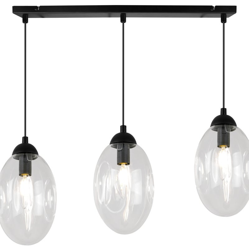 Lampa sufitowa wisząca Vigo modern 3xE14 abażur owalny transparentny Light Home LH