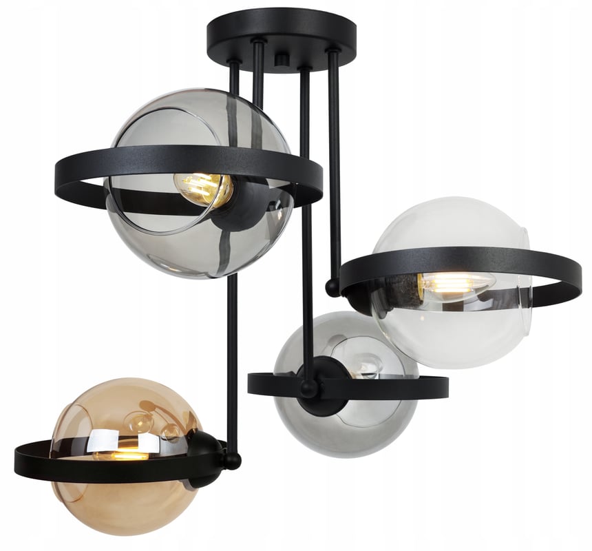Lampa sufitowa wisząca Ring Haga modern 4xE27 abażur kule wielokolorowe Light Home LH