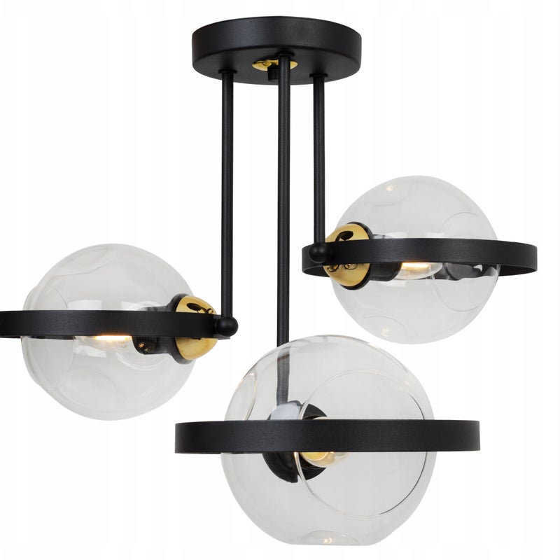 Lampa sufitowa wisząca Ring Rio modern 3xE27 abażur kule transparentne Light Home LH