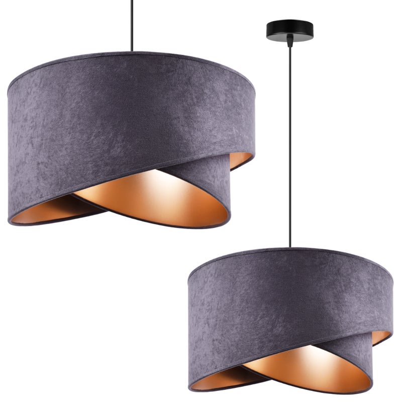 Lampa sufitowa wisząca Mediolan modern 1xE27 abażur asymetryczny owalny szary Light Home LH