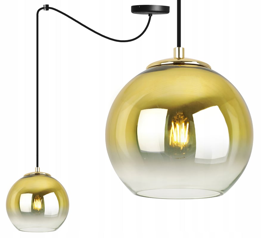 Lampa sufitowa wisząca Spider Beren Gold modern 1xE27 15cm abażur kula złota Light Home LH