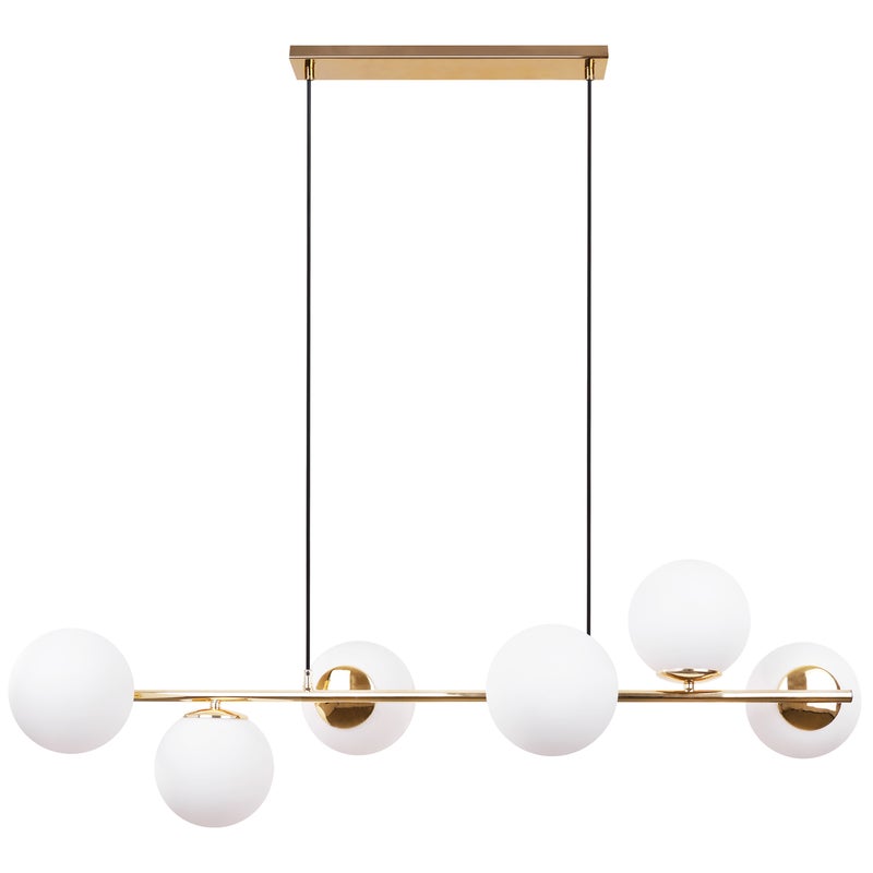 Lampa sufitowa wisząca Siena modern 6xE14 abażur kula złota/biała Light Home LH