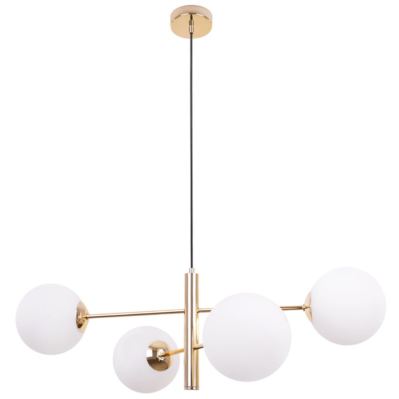 Lampa sufitowa wisząca Vicenza modern 4xE27 abażur kula biała/złota Light Home LH