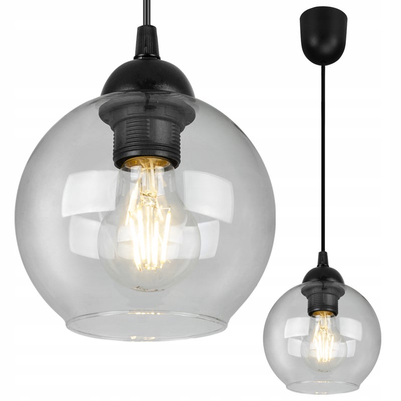 Lampa sufitowa wisząca Haga elegance 1xE27 abażur kula transparentna Light Home LH