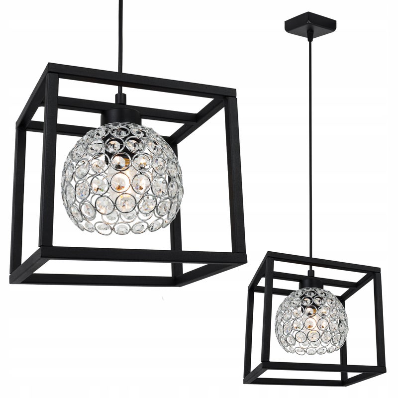 Lampa sufitowa wisząca Crystal Cage modern 1xE27 abażur kula kryształowa transparentna Light Home LH