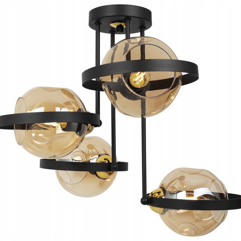 Lampa sufitowa wisząca Ring Rio modern 4xE27 abażur kule miodowe Light Home LH