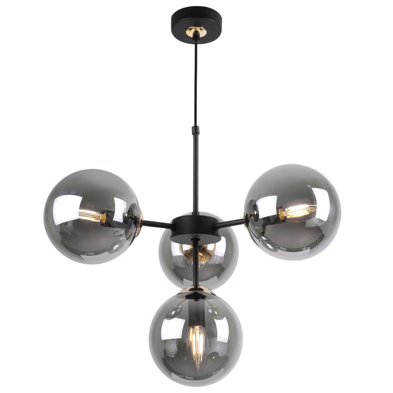 Lampa sufitowa wisząca Imperia modern 4xE14 abażur kula grafitowa Light Home LH