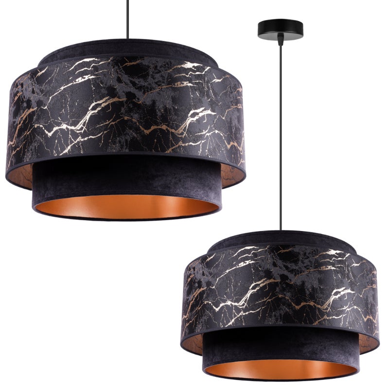 Lampa sufitowa wisząca Werona Duo modern 1xE27 abażur asymetryczny owalny czarny Light Home LH