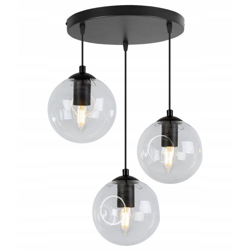 Lampa sufitowa wisząca Monako boho 3xE27 abażur kula transparentna Light Home LH