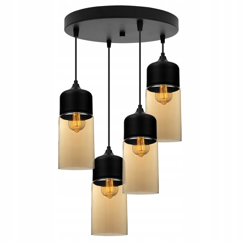 Lampa sufitowa wisząca Oslo modern 4xE27 abażur walec miedziany Light Home LH