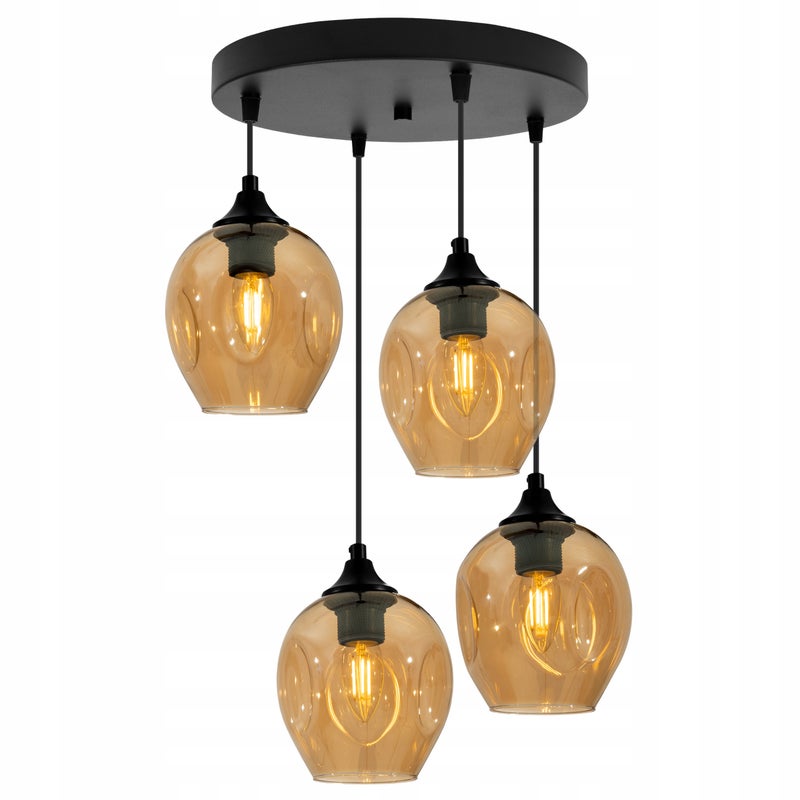 Lampa sufitowa wisząca Praga elegance 4xE27 abażur miedziany Light Home LH