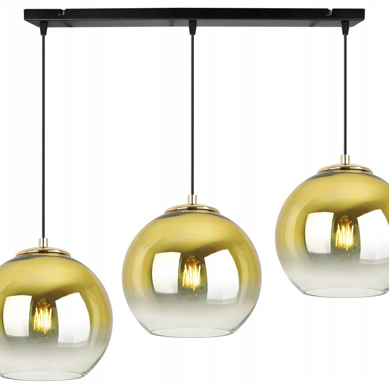 Lampa sufitowa wisząca Beren Gold modern 3xE27 20cm abażur kula złota Light Home LH