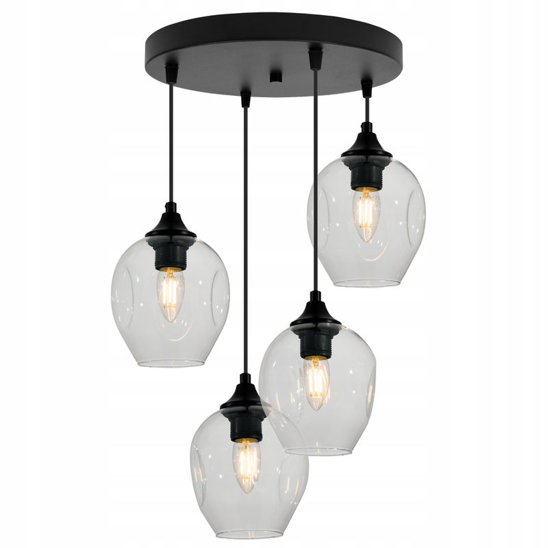 Lampa sufitowa wisząca Praga elegance 4xE27 abażur transparentny Light Home LH