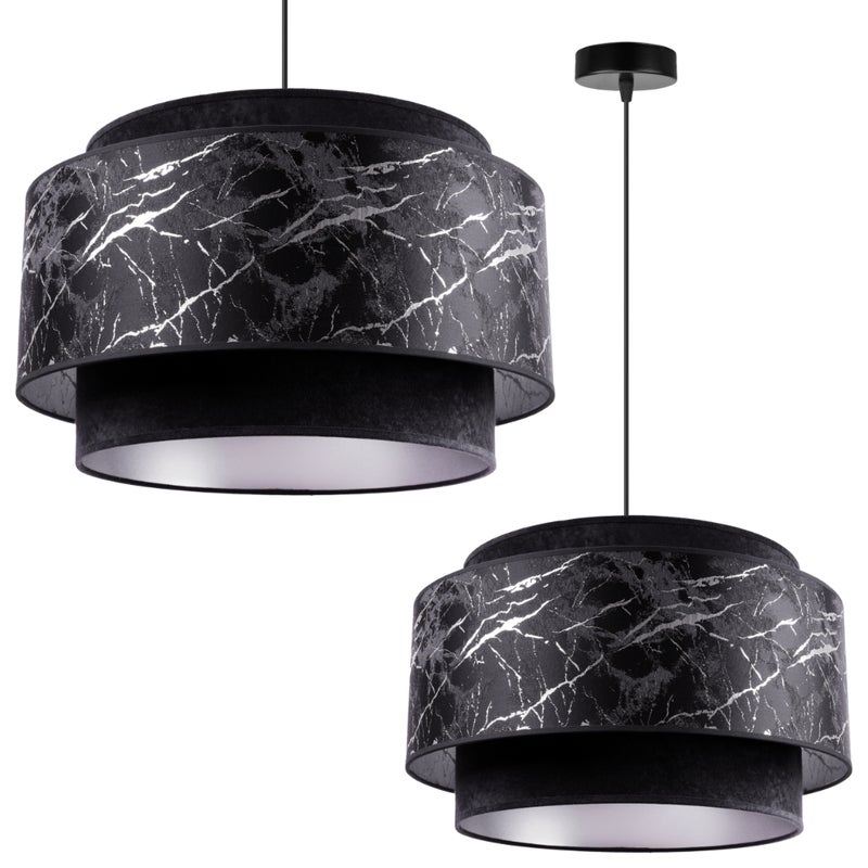 Lampa sufitowa wisząca Werona Duo modern 1xE27 abażur asymetryczny owalny srebrny Light Home LH