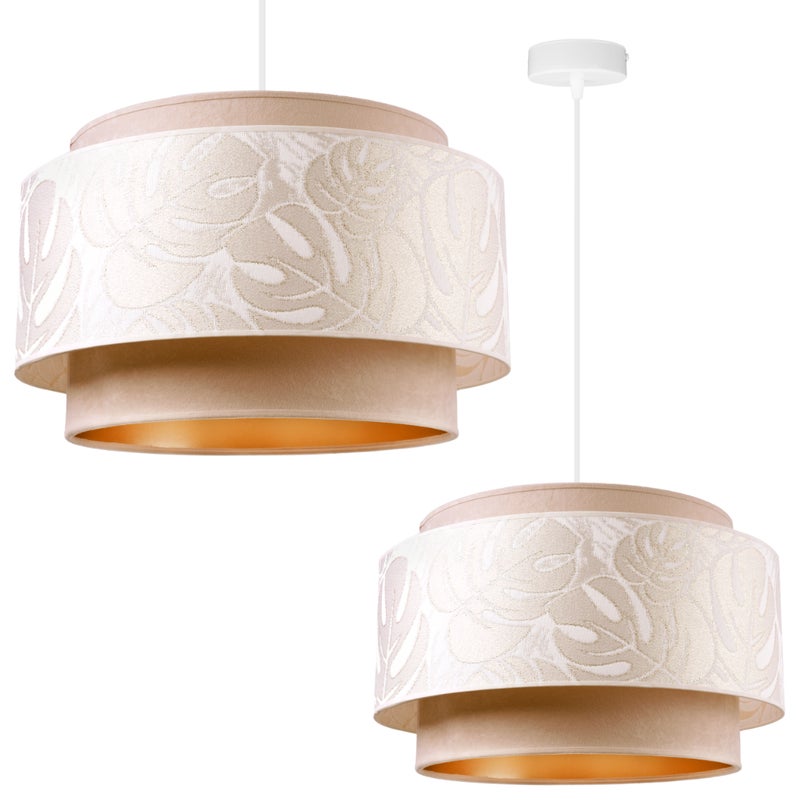 Lampa sufitowa wisząca Werona Duo modern 1xE27 abażur asymetryczny owalny beżowy Light Home LH