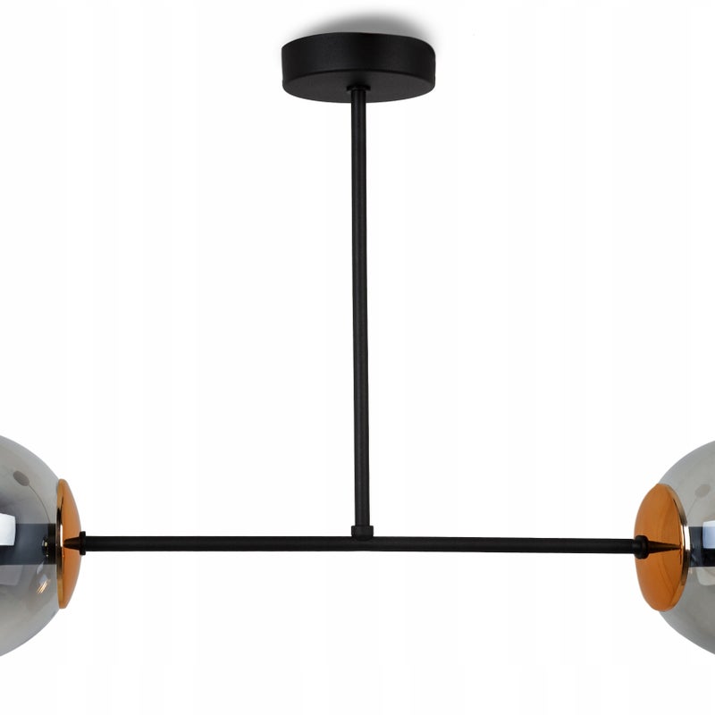 Lampa sufitowa wisząca Tuluza elegance 2xE27 abażur kule grafitowe/miedziane Light Home LH
