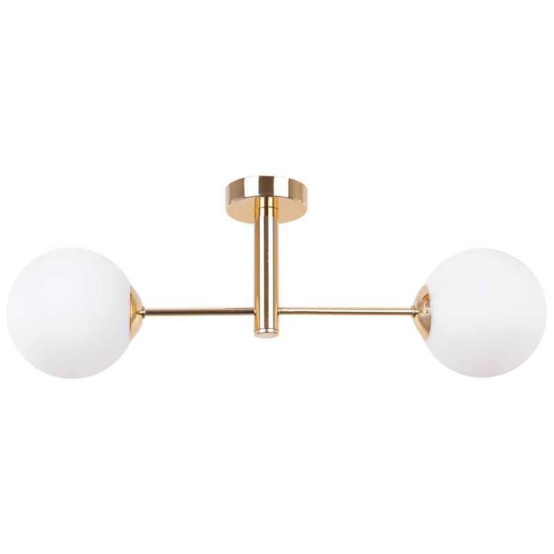 Lampa sufitowa wisząca Vicenza modern 2xE14 abażur kula złota/biała Light Home LH