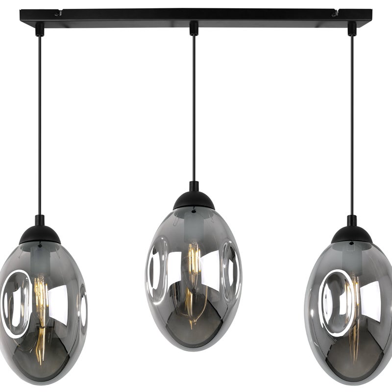 Lampa sufitowa wisząca Vigo modern 3xE14 abażur owalny grafitowy Light Home LH