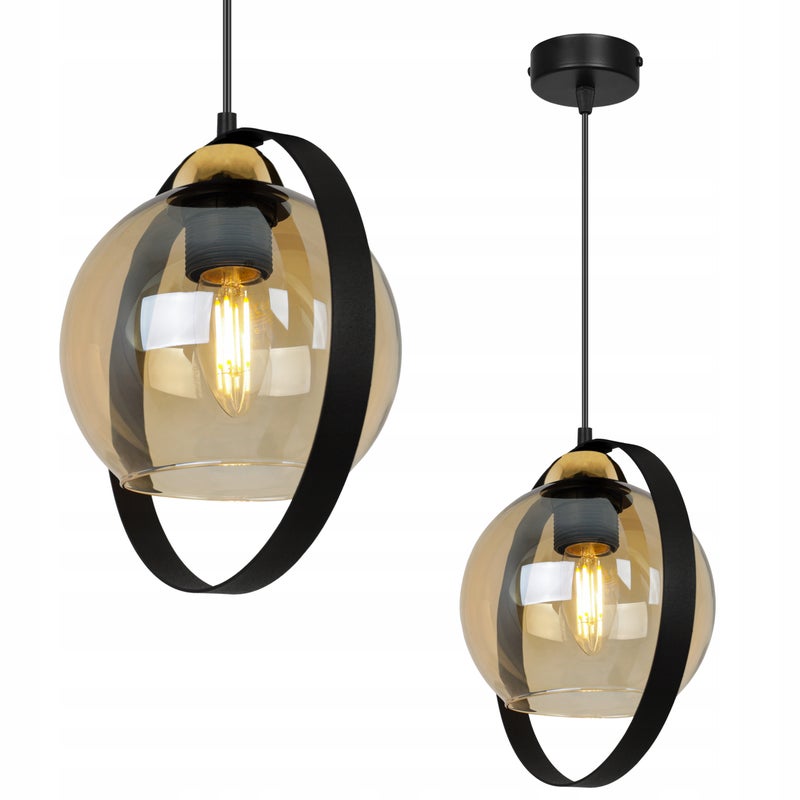 Lampa sufitowa wisząca Ring Haga modern 1xE27 abażur pierścień złoty Light Home LH