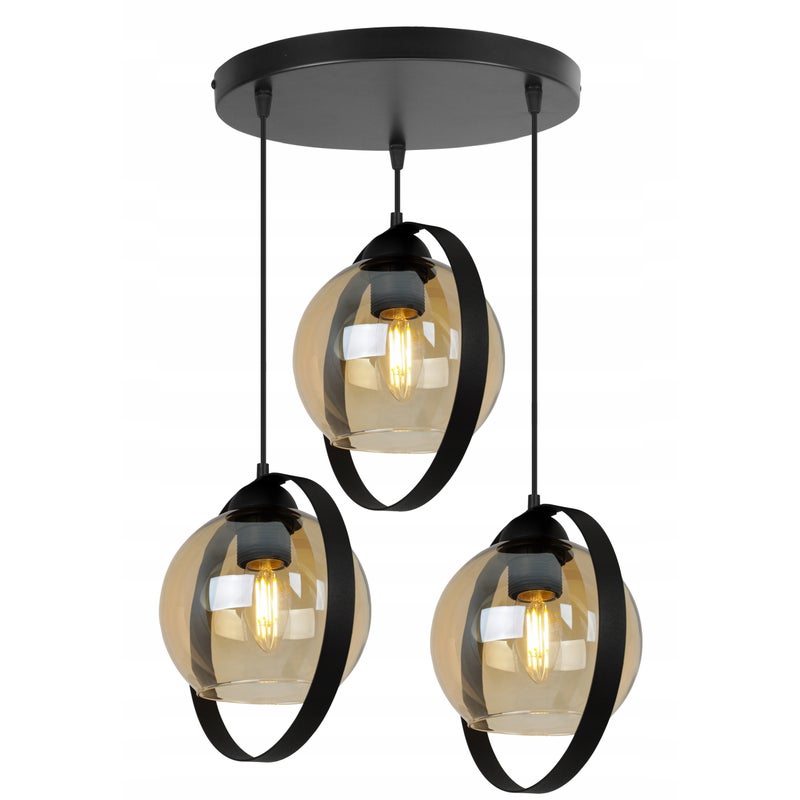 Lampa sufitowa wisząca Ring Haga modern 3xE27 abażur pierścień złoty Light Home LH