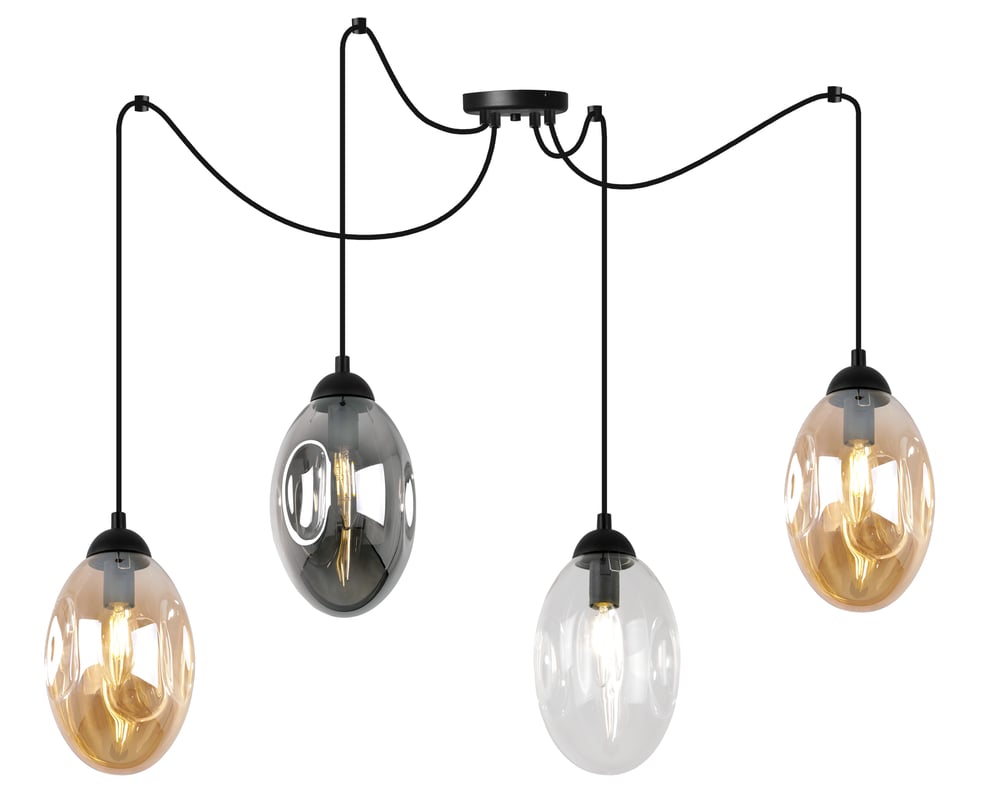 Lampa sufitowa wisząca Vigo Spider modern 4xE14 abażur owalny wielokolorowy Light Home LH