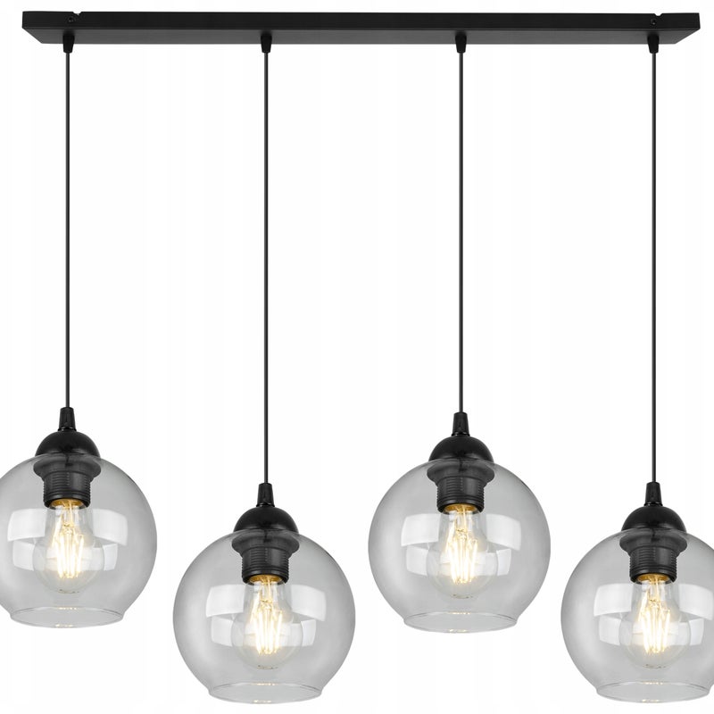 Lampa sufitowa wisząca Haga classy 4xE27 abażur kula transparentna Light Home LH