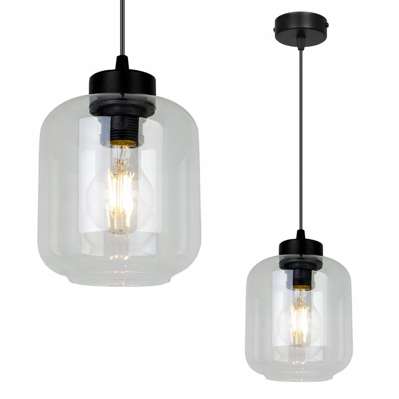 Lampa sufitowa wisząca Novalja modern 1xE27 abażur transparentny Light Home LH