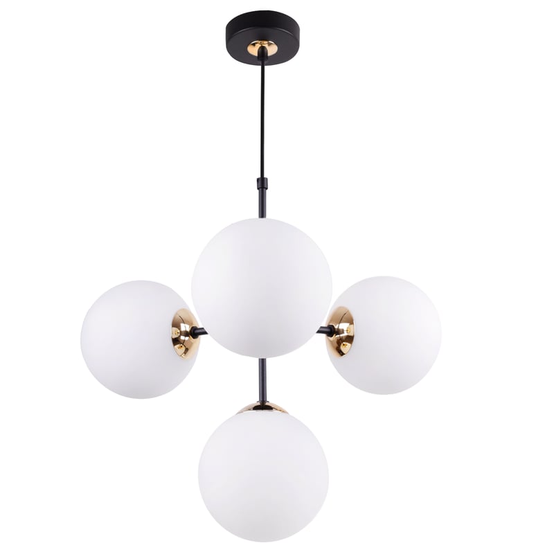 Lampa sufitowa wisząca Imperia modern 4xE27 abażur kula biała/złota Light Home LH