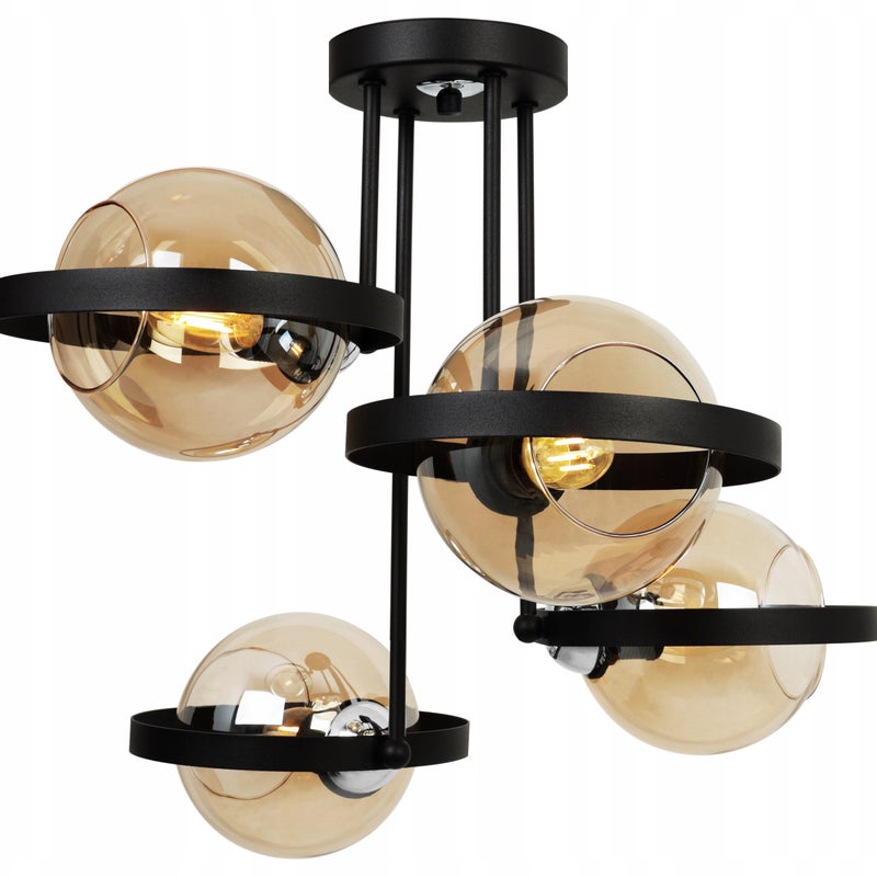 Lampa sufitowa wisząca Ring Haga modern 4xE27 abażur kula miedziana Light Home LH