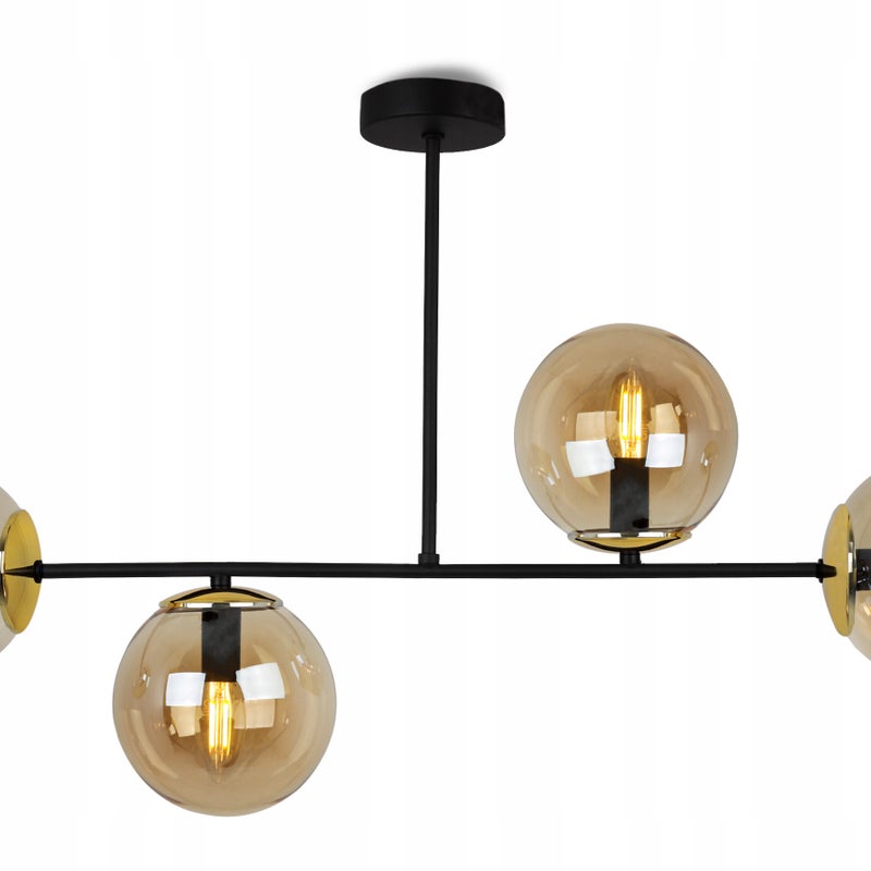 Lampa sufitowa wisząca Tuluza modern 4xE27 abażur kula złota/miedziana Light Home LH