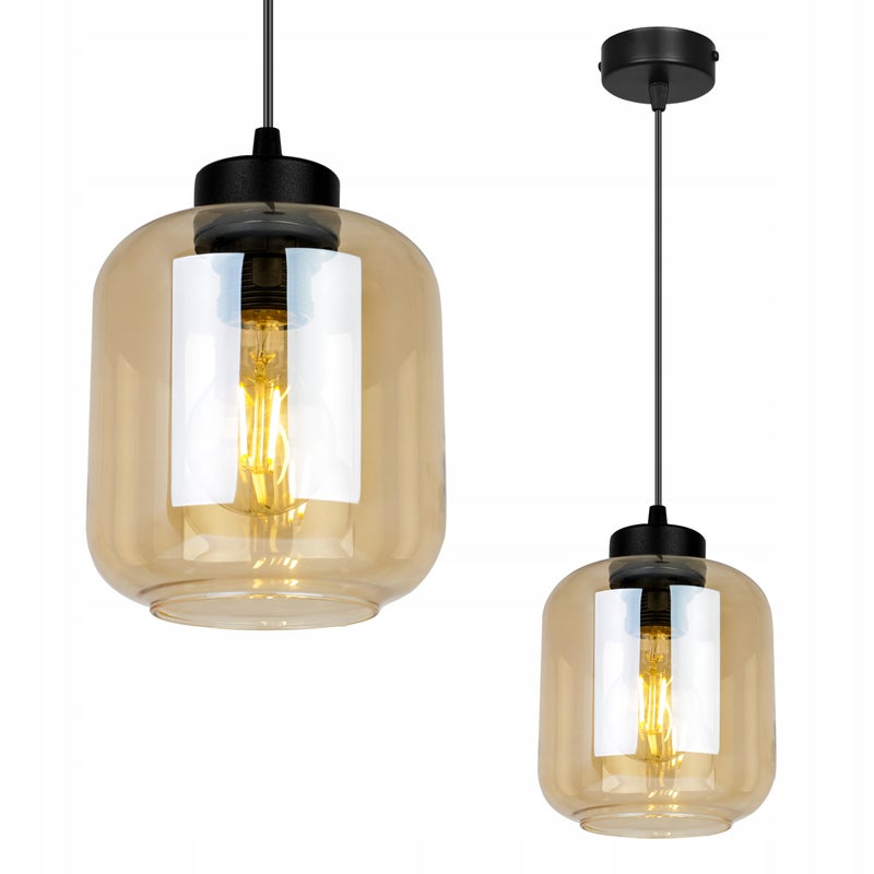Lampa sufitowa wisząca Novalja modern 1xE27 abażur miodowy Light Home LH