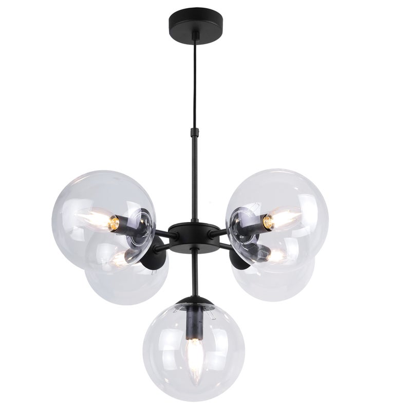Lampa sufitowa wisząca Imperia modern 5xE14 abażur kula transparentna Light Home LH
